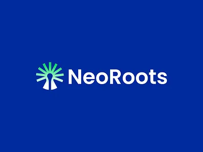 Logo Design for NeoRoots gradient logo green logo logo logo design logotype plant logo software logo startup logo tech company technology logo tree logo