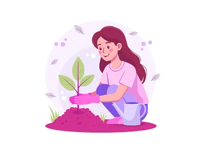 Sustainability & Environmental Growth - Flat Illustration adobe illustrator agritech branding character design clean design conservation csr earth day eco friendly environment flat illustration gardening green living growth illustration modern nature planting sustainability vector
