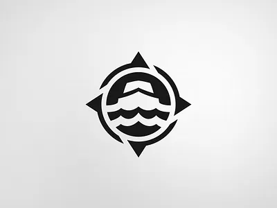 Compass + Ship ✱ Logomark Exploration boat logo combination compass creative design exploration icon illustration logo logo design logomark mark minimalist modern pictorial ship simple symbol visual identity water