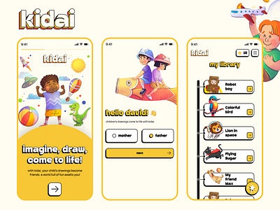 Kidai - Mobile App for Kids android graphic design iphone kid mobile app ui ux