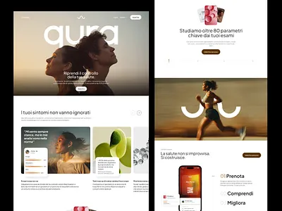 qura - landing page branding creative design fitness graphic design health landing page minimal personal health responsive ui web website