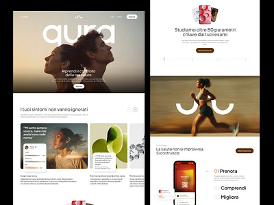 qura - landing page branding creative design fitness graphic design health landing page minimal personal health responsive ui web website