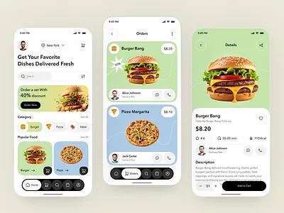 Food Delivery App – Modern Mobile UI/UX Design app design delivery app concept e commerce ecommerce app food app food deliver food delivery app food ordering food tracker app grocery delivery app mobile mobile app restaurant app restaurant ordering app
