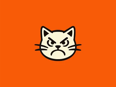 Angry Cat Logo angry animal branding cartoon cat cute design fun icon identity kids logo mark mascot pet playful vector