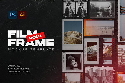 Film Frame Creator Vol.3 aesthetic template camera clipart film frame film frame creator vol.3 film overlay film strip fuji film instant film mock up wall frame mockup scene creator polaroid vintage vintage polaroid