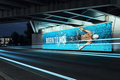 Under the Bridge - Billboard Mock-up advertising animation billboard billboard mock up bridge post media gif outdoor poster mockup print realistic realistic wall