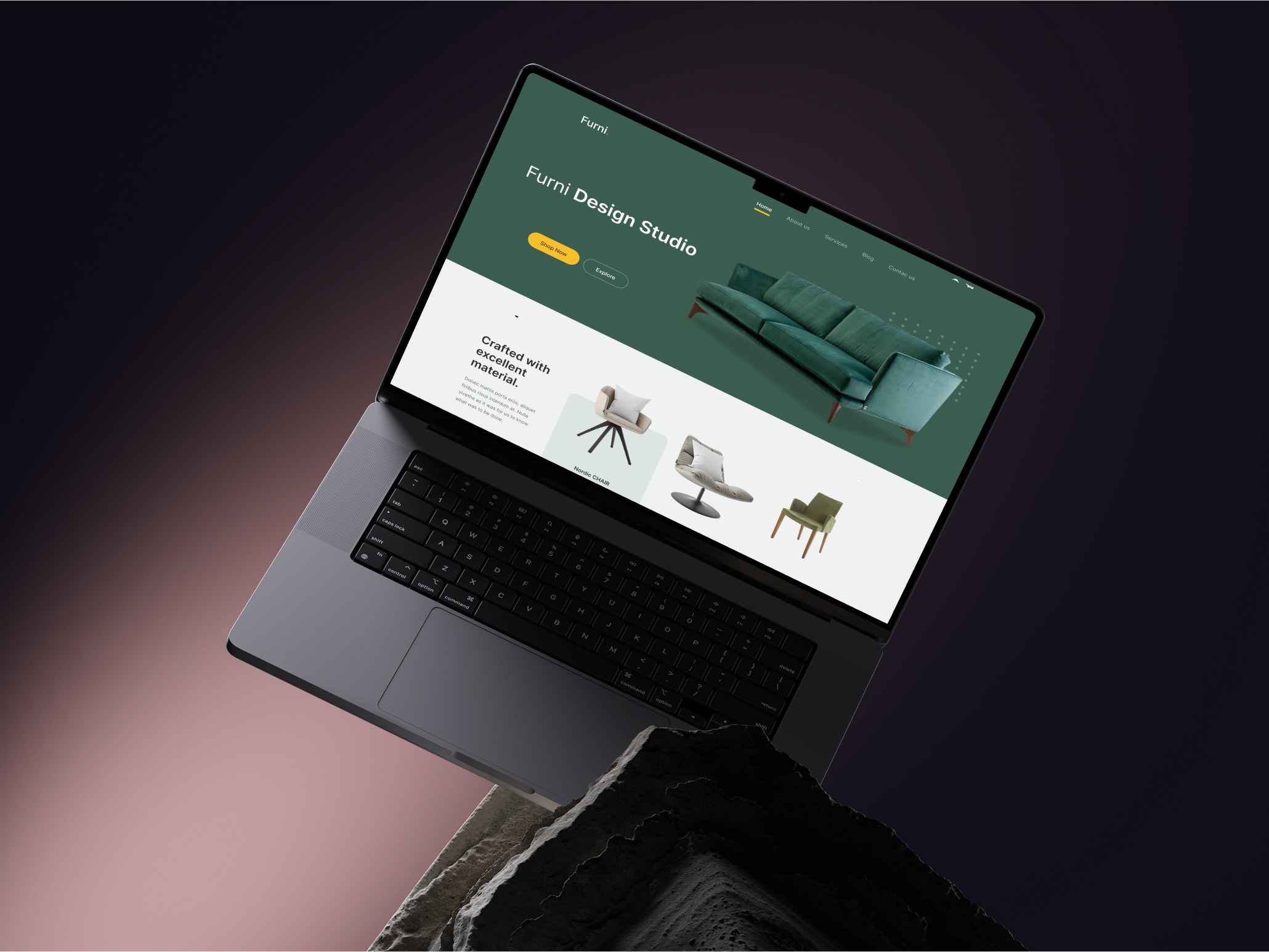 Furniture Website Landing Page Design branding clean design ecommerce feed furniture graphic design home illustration interior landing page logo sign in ui web app website