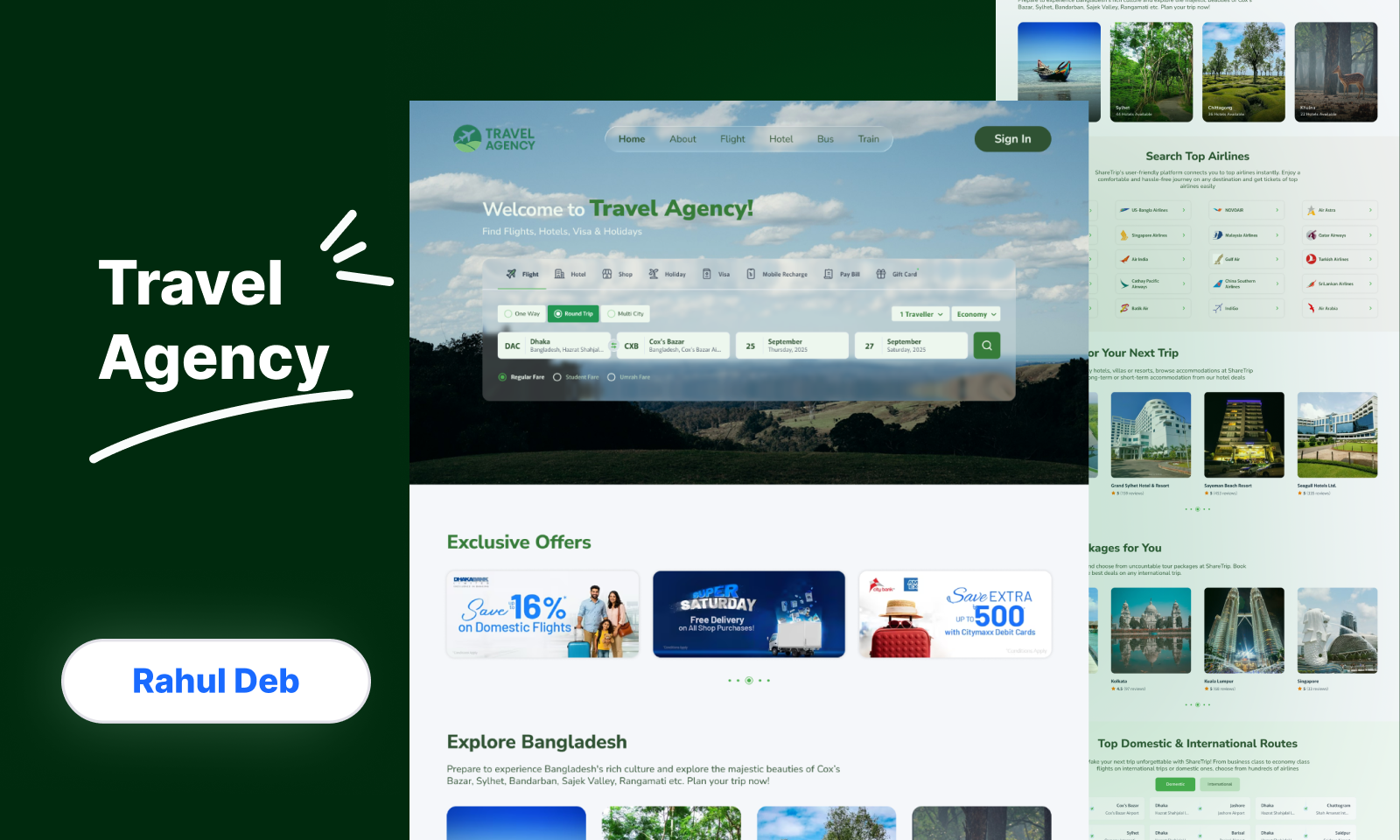 Travel Agency Web Landing Page UI Design branding figma travel agency travel agency web design travel agency website ui ui uiux web design