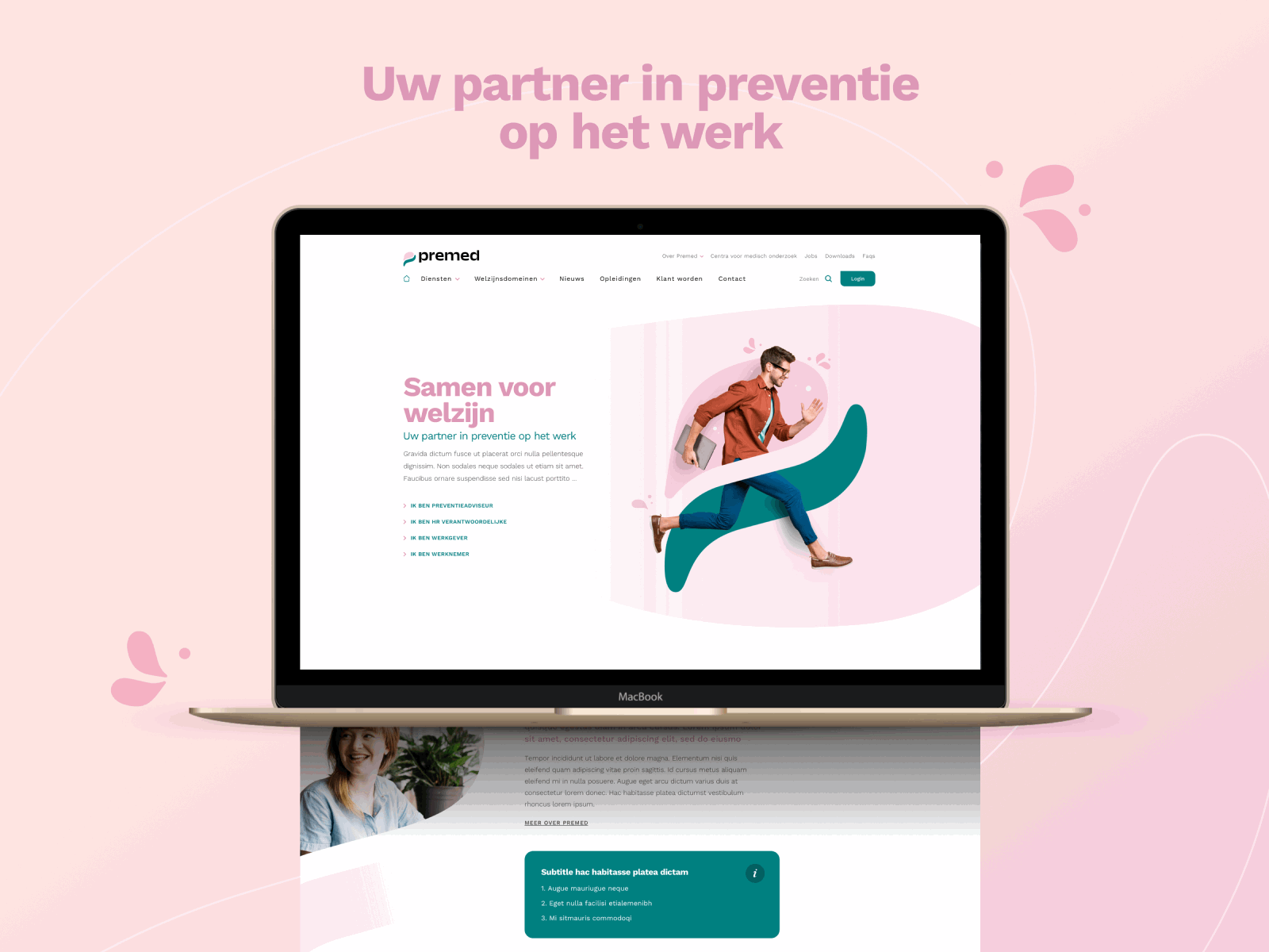 Premed belgium branding brussels graphic design green mobile pink responsive