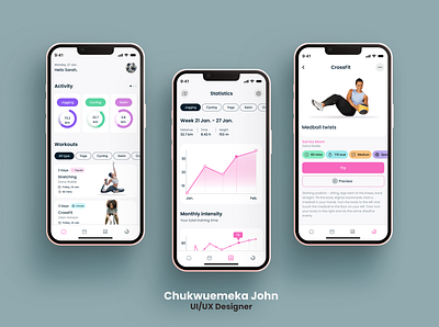 Fitness Mobile App app fitness app mobile app mobile mockup mockup product design ui uiux