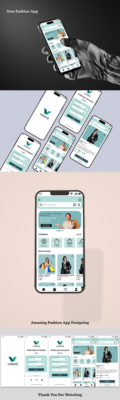 “Vistora – Modern Fashion Shopping App UI/UX Design” appinterface cleandesign creativedesign dailyui dribbbledesign ecommerceui fashionapp minimalui mobileappdesign shoppingapp uidesign uiux uxdesign visualdesign