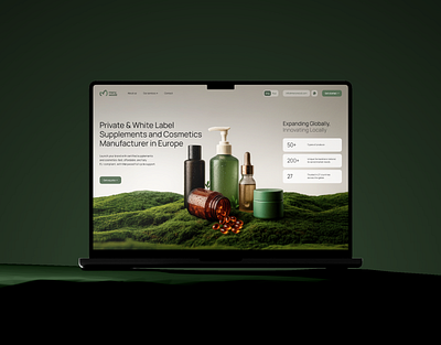 Website for Supplements and Cosmetics Manufacturer ai ai design chatgpt cosmetics interface interface design landing landing design landing page landing page design supplements ui uiux user interface user interface design ux uxui website website design