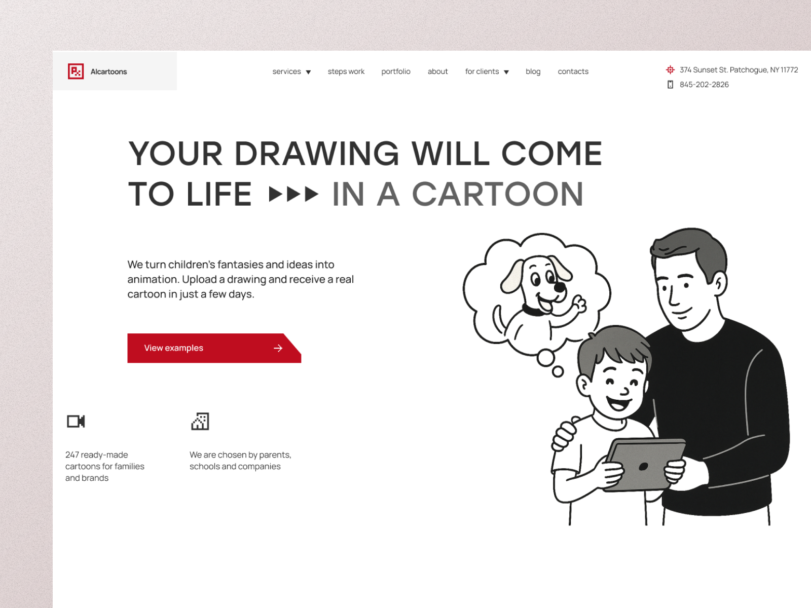 Custom Cartoon Illustrations & Animations – Bring Kids’ Drawings carttons child concept design illustration kids minimalistic ui web