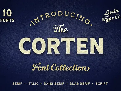 Corten Font corten font italic font label font logotype font package design poster font retro font script font serif display vintage collection vintage design vintage font vintage label vintage logo vintage poster
