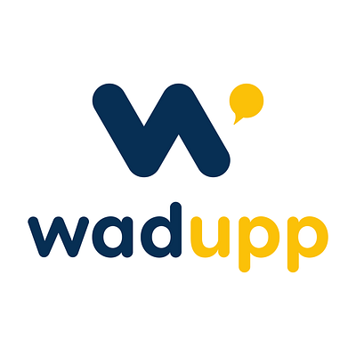Wadupp app brand brand designer branding chat communication design graphic design graphics graphics designer illustration illustrator logo logo design logo designer typography vector