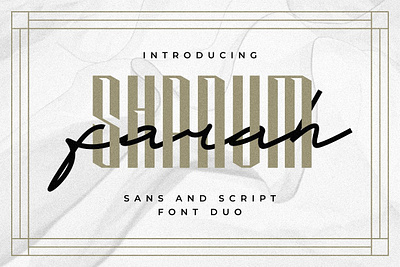 Farah Shanum - Font Duo branding captivating bold condensed font condensed sans serif design script display font farah shanum font duo font duo graphic design logo motion graphics ptivating sans serif script font typeface font