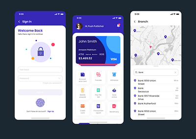 SmartBank – Modern Mobile Banking App app concept banking banking app card ui design clean ui dashboard design digital finance app finicance dashboard fintech design ios app minimal app design mobile app design mobile design payment app ui ux design uxui design wallet app