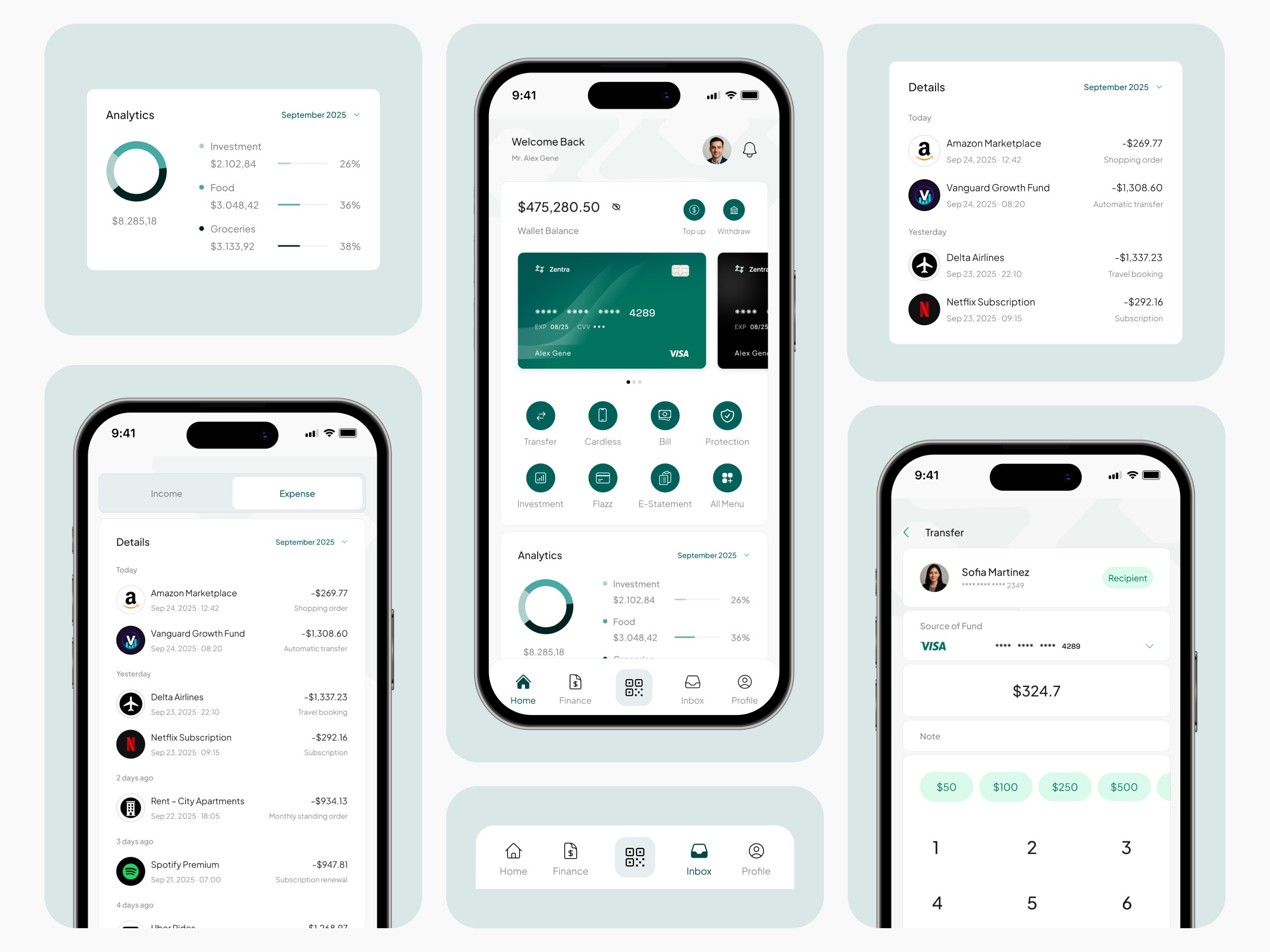 Example of Zentra - Finance Mobile Banking App UI Design