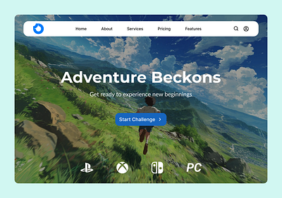 Game Website Hero Section herosection ui website