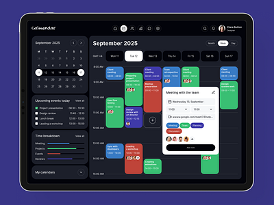 Calendar Dashboard SaaS Web App app interface getting started modern ui popular saas ui service page tutorial ui ui design ui ux user experience web animation web app web application design web design