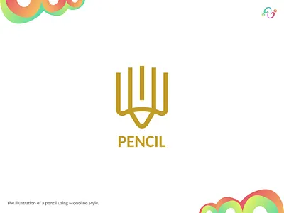Pencil Logo balance brand design gold golden line logo design logo designer logo for sale logo idea logo inspiration logomark logotype luxurious luxury monoline pencil symmetrical symmetry zzoe iggi