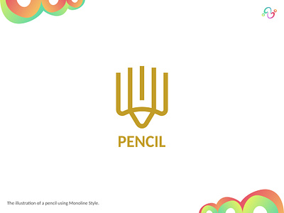 Pencil Logo balance brand design gold golden line logo design logo designer logo for sale logo idea logo inspiration logomark logotype luxurious luxury monoline pencil symmetrical symmetry zzoe iggi