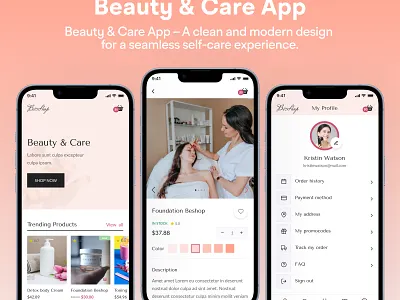 Beauty & Care App Modern UI Design branding graphic design logo ui
