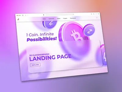 Bitcoin ₿ landing page (Glass morphism) bitcoin crypto design figma glass glass morphism graphic design landing page trade trading ui ui design ui ux user interface web web design webpage