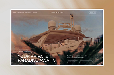 Yacht Website Landing Page Design branding clean cruise design designer landing page luxury modern ship ui web website websites yacht