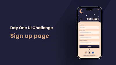 Day 1 UI Challenge - Sign Up page ui