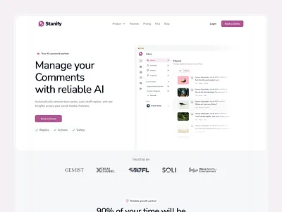 Hero header for Stanify clean graphic design header hero landingpage minimal ui website