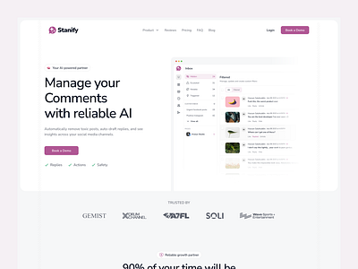 Hero header for Stanify clean graphic design header hero landingpage minimal ui website
