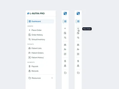 Sidebar Navigation Design for L - Nutra Pro dashboard graphic design navbar navigation sidebar ui