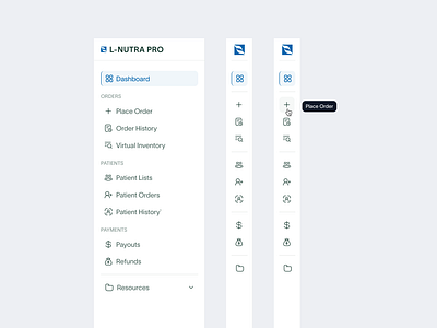 Sidebar Navigation Design for L - Nutra Pro dashboard graphic design navbar navigation sidebar ui