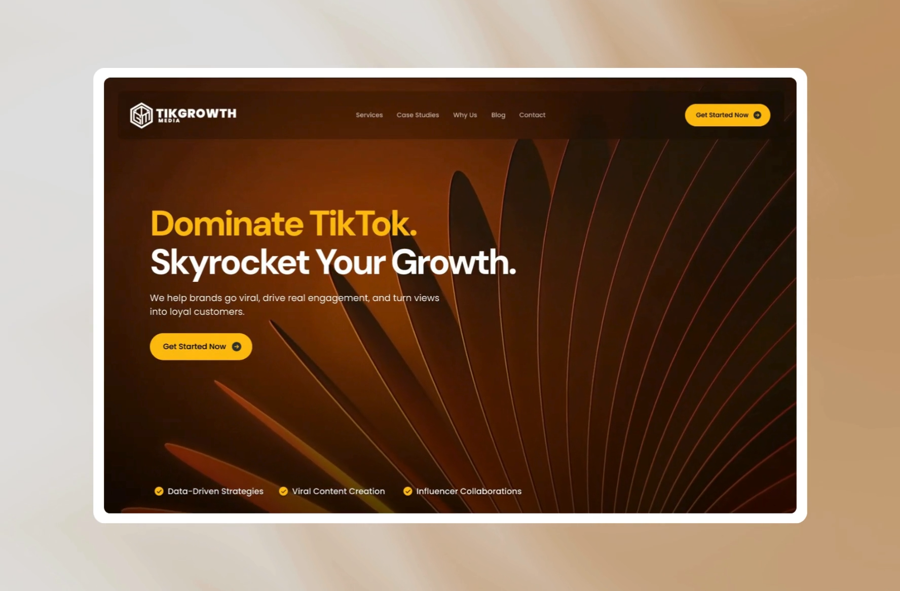 Digital Media Agency Website Landing Page Design about agency benefits blogs case studies contact design designer footer header landing page media modern process redeisgn testimonials tiktok ui web websites