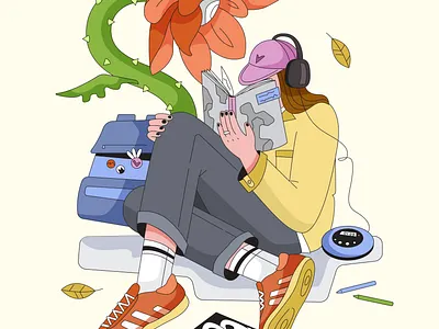 September Solaris artist cartoon character character design digital art digital drawing flower girl posing vector art vector illustration vintage woman