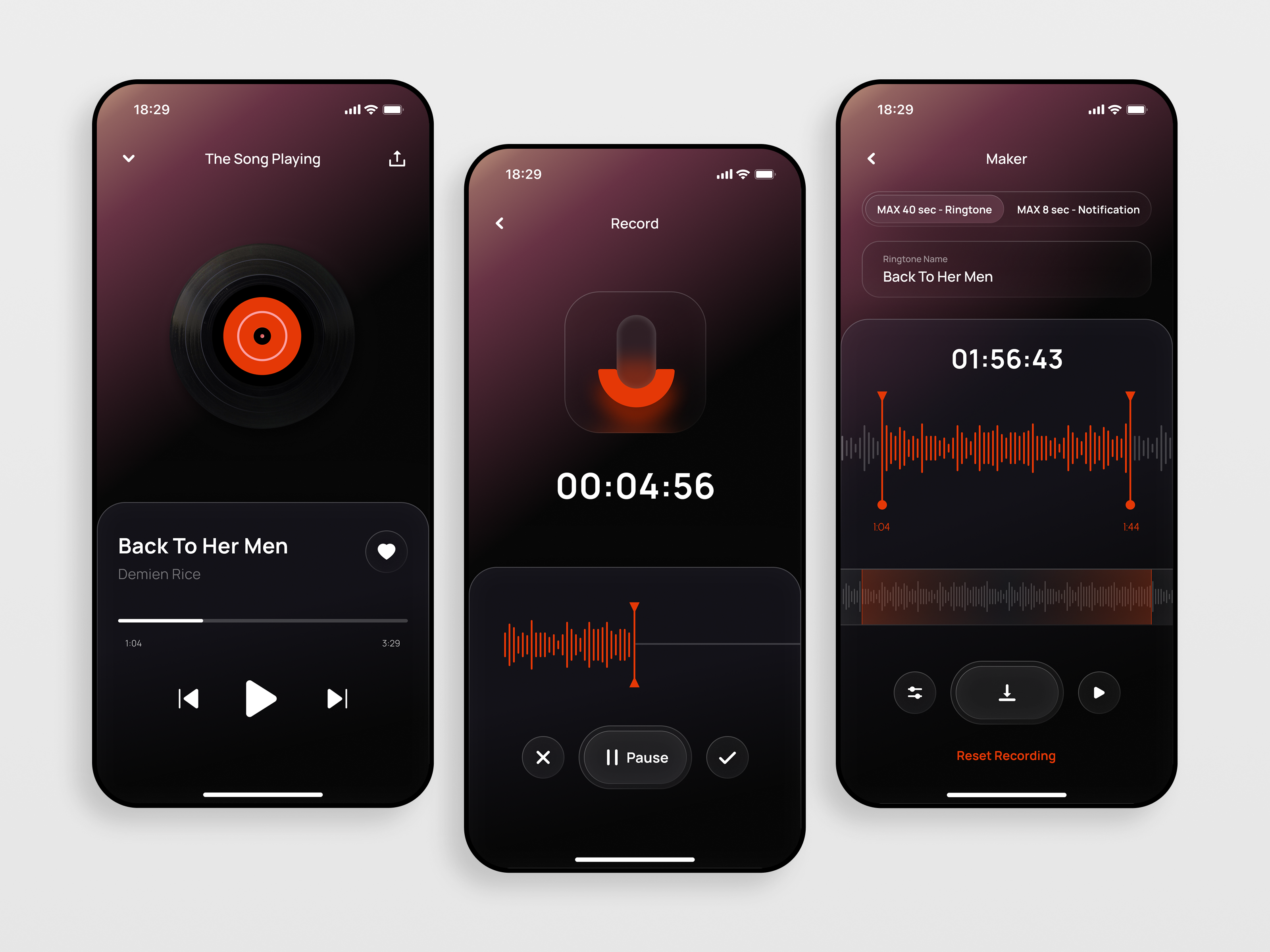 Ringtones - Music Player / Sound Maker design maker mobile app music player player sound maker ui ux