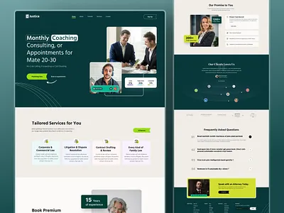 ⚖️ Justice -- Law Landing Page advocate agency clean clean website company consultant digital agency homepage landing landing page law law firm law firm website lawyer minimalist website portfolio ui ui design uiux design web