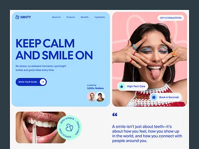 MINTY – Dental Clinic Website clinic dental care design figma design healthcare marketing website ui uiux ux web web design website