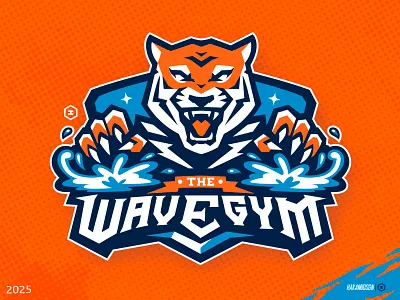 WAVE GYM baseball baseballlogo basketball basketballogo branding design gaming illustration logo mascot mascotlogo sport tigerlogo tigerscartoon tigersmascot