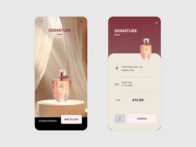 Ecommerce Mobile App app app design creative design ecommerce ecommerce app luxurious mobile app modern app perfume perfume app product scent shopping store ui ux