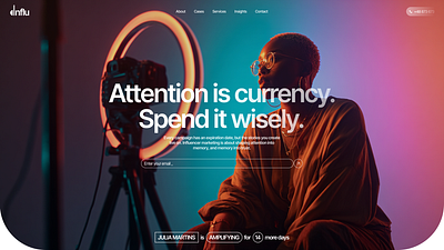 Marketing Agency Website Concept – Hero Section branding design graphic design illustration landing logo ui uiux web design webflow