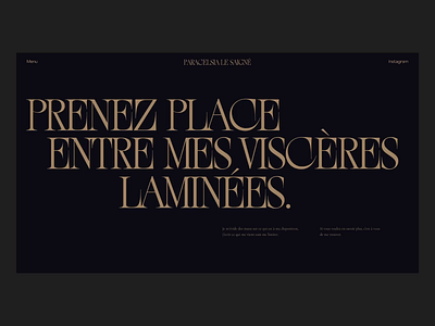 Paracelsia Dropdown Navigation animation digital design portfolio typography ui