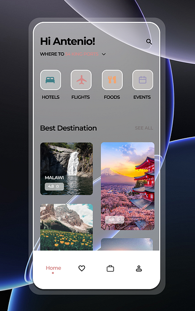 Glassmorphism UI Exploration ui