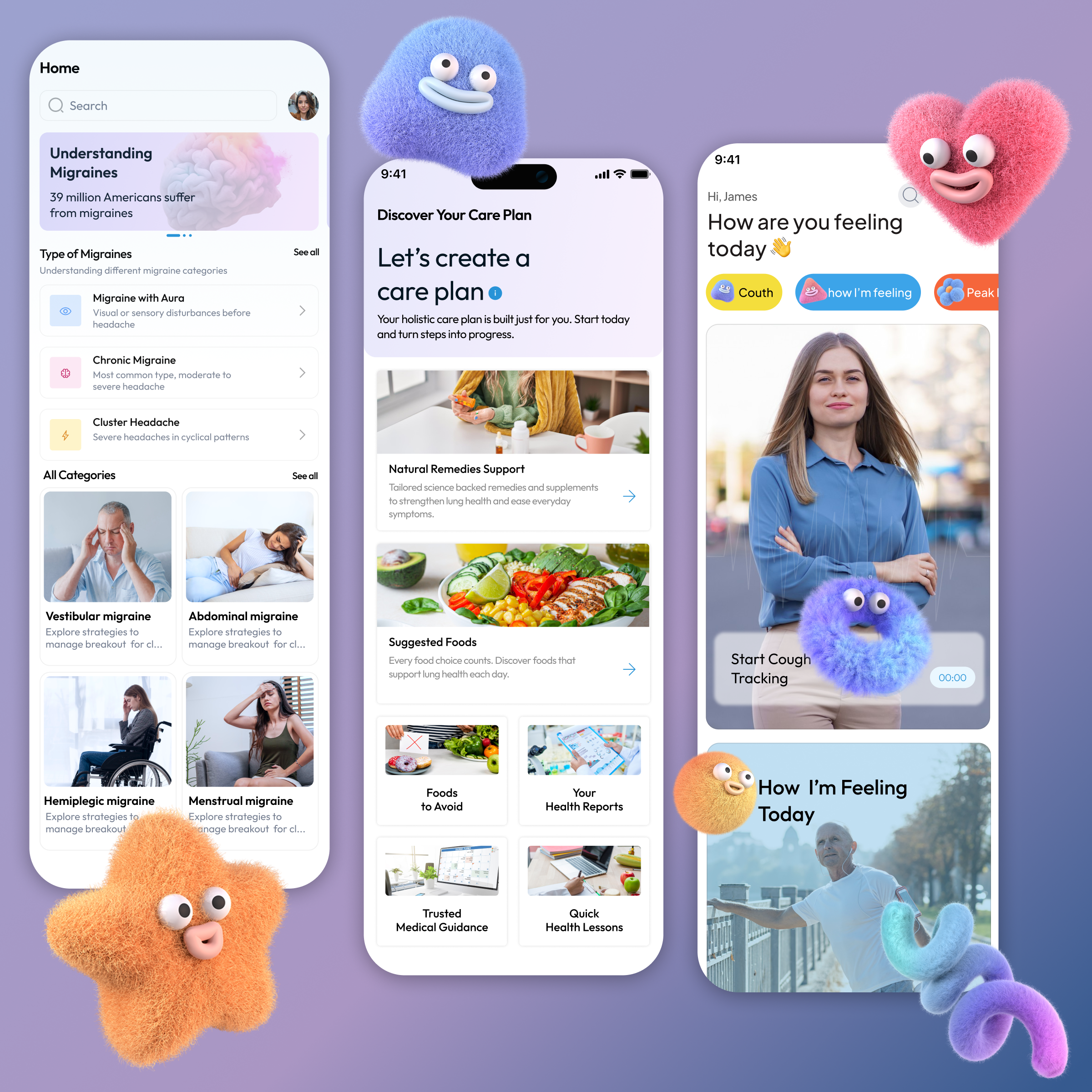 LungBuddy 3d ai branding cough tracker creative healthapp healthcare lung health pulmonary respiratory care tracker ui ux