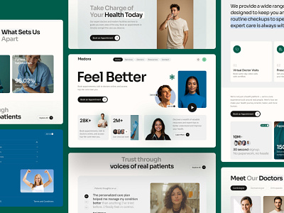 Medora- Health Care Landing Page UI bestdesigner cleandesign creativedesigner healthcaredesign healthcarelandingpage healthtech landingpage medicalui minimaldesign moderndesign modernui topdesigner trendingdesign2025 uiux uxdesign visualdesign webdesign websitedesign
