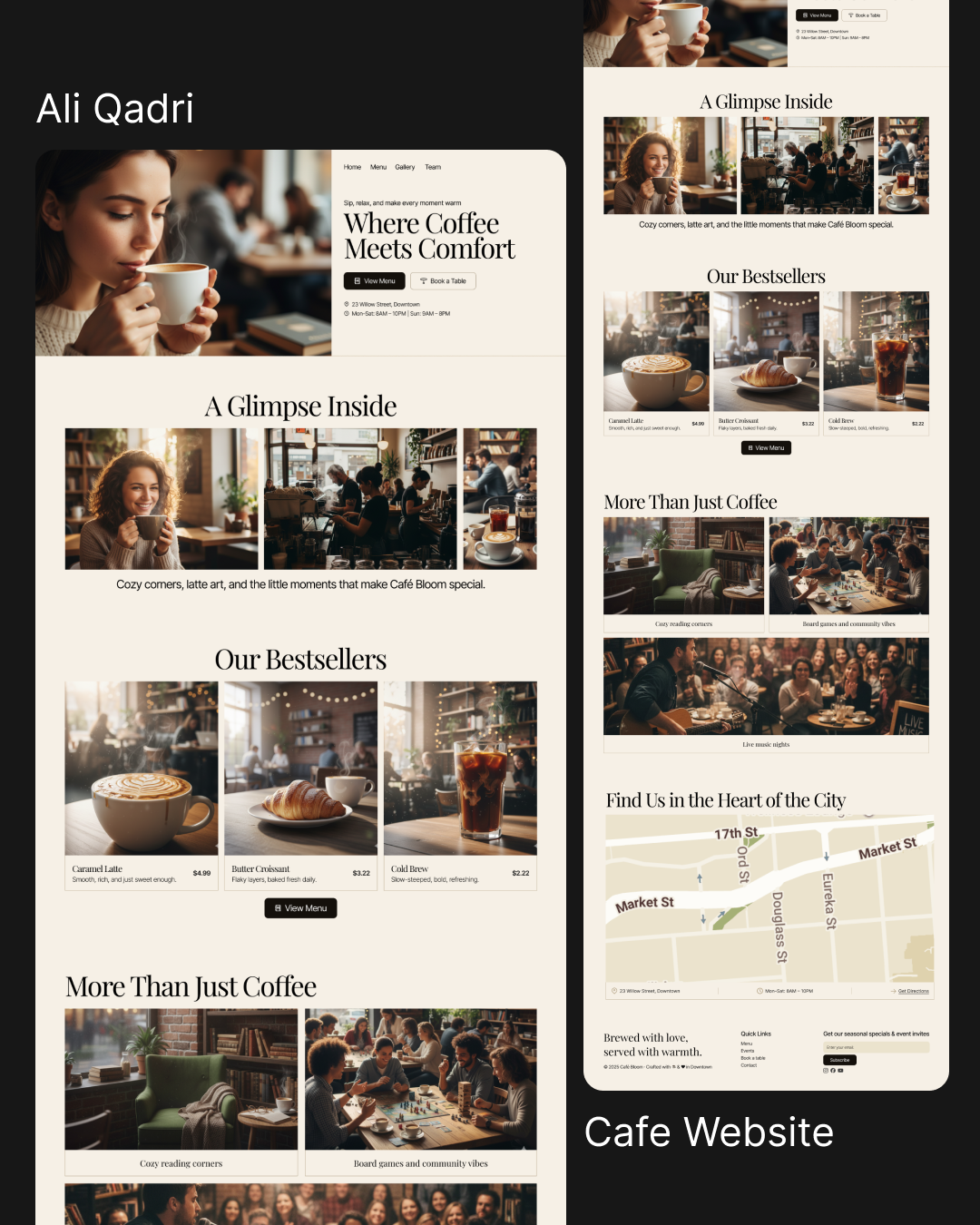 Cafe Website Design cafe website user interface