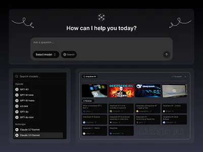 Jarvis AI - Smart AI Assistant aiassistant aitool artificialintelligence branding creativity figmadesign productivity smartassistant uidesign uiux