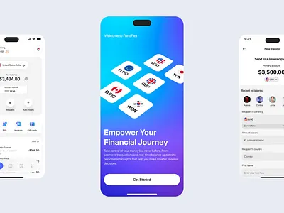 FunfFlex - Mobile Fintech App banking app design digital banking finance finance app fintech fintech app fintech design interface ios mobile mobile application mobileapp money product design transaction ui ui design uiux ux