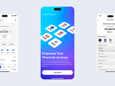 FunfFlex - Mobile Fintech App banking app design digital banking finance finance app fintech fintech app fintech design interface ios mobile mobile application mobileapp money product design transaction ui ui design uiux ux